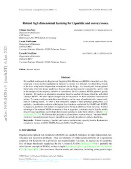 Robust high dimensional learning for Lipschitz and convex losses