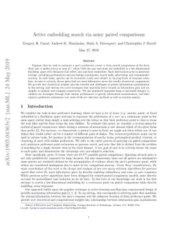 Active embedding search via noisy paired comparisons