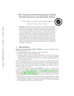 PAC Statistical Model Checking for Markov Decision Processes and
  Stochastic Games