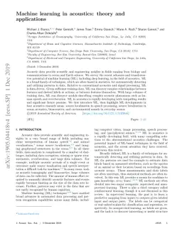 Machine learning in acoustics: theory and applications