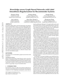 Knowledge-aware Graph Neural Networks with Label Smoothness
  Regularization for Recommender Systems