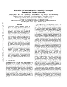 Structured Discriminative Tensor Dictionary Learning for Unsupervised
  Domain Adaptation