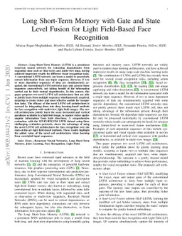 Long Short-Term Memory with Gate and State Level Fusion for Light
  Field-Based Face Recognition