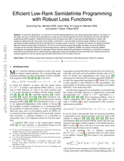 Efficient Low-Rank Semidefinite Programming with Robust Loss Functions
