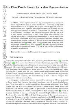 On Flow Profile Image for Video Representation