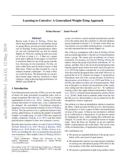 Learning to Convolve: A Generalized Weight-Tying Approach