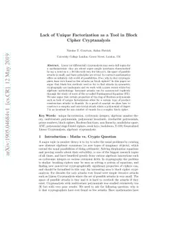 Lack of Unique Factorization as a Tool in Block Cipher Cryptanalysis