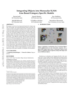 Integrating Objects into Monocular SLAM: Line Based Category Specific
  Models