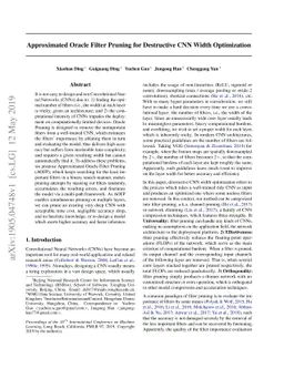Approximated Oracle Filter Pruning for Destructive CNN Width
  Optimization