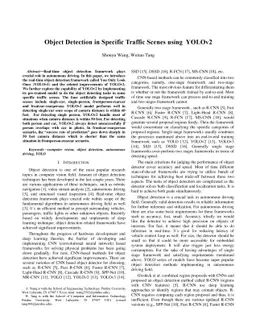 Object Detection in Specific Traffic Scenes using YOLOv2