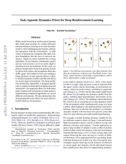 Task-Agnostic Dynamics Priors for Deep Reinforcement Learning