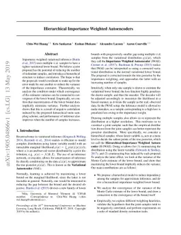 Hierarchical Importance Weighted Autoencoders
