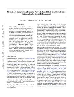 MetricGAN: Generative Adversarial Networks based Black-box Metric Scores
  Optimization for Speech Enhancement