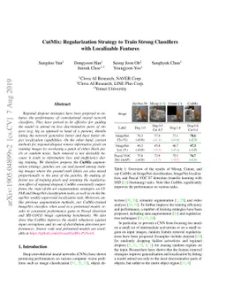CutMix: Regularization Strategy to Train Strong Classifiers with
  Localizable Features