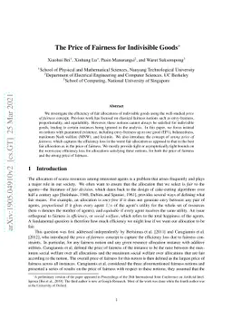 The Price of Fairness for Indivisible Goods