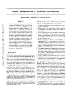 Implicit Filter Sparsification In Convolutional Neural Networks