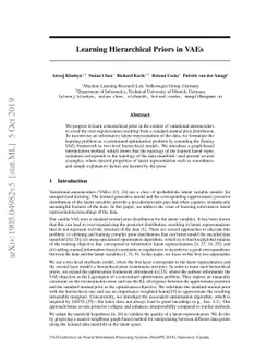 Learning Hierarchical Priors in VAEs