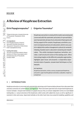 A Review of Keyphrase Extraction