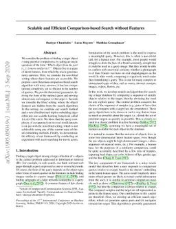 Scalable and Efficient Comparison-based Search without Features