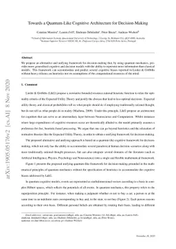 Towards a Quantum-Like Cognitive Architecture for Decision-Making