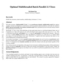 Optimal Multithreaded Batch-Parallel 2-3 Trees