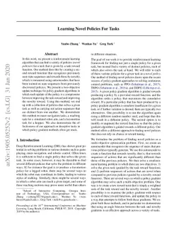 Learning Novel Policies For Tasks