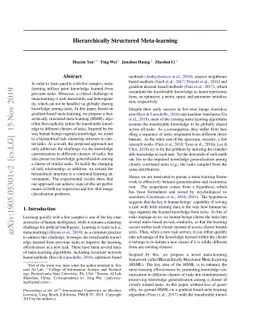 Hierarchically Structured Meta-learning