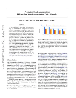 Population Based Augmentation: Efficient Learning of Augmentation Policy
  Schedules