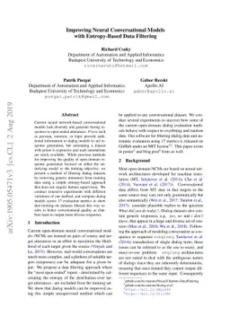 Improving Neural Conversational Models with Entropy-Based Data Filtering