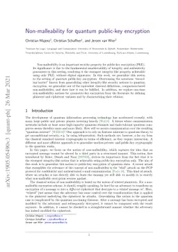 Non-malleability for quantum public-key encryption