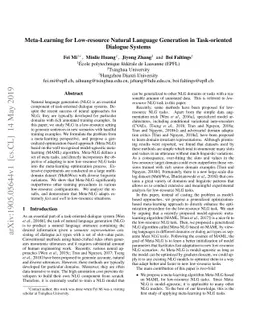 Meta-Learning for Low-resource Natural Language Generation in
  Task-oriented Dialogue Systems