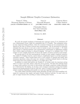 Sample Efficient Toeplitz Covariance Estimation