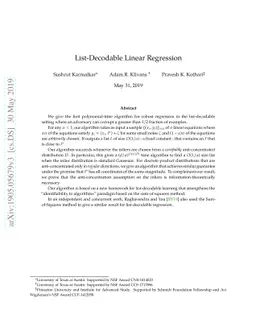 List-Decodable Linear Regression