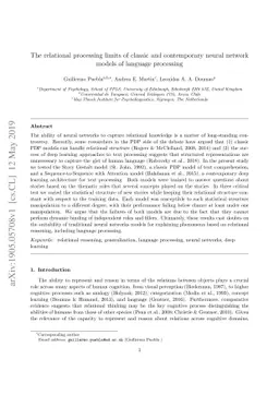 The relational processing limits of classic and contemporary neural
  network models of language processing