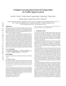 CoLight: Learning Network-level Cooperation for Traffic Signal Control