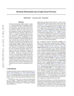 Stochastic Blockmodels meet Graph Neural Networks