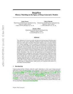 DeepFlow: History Matching in the Space of Deep Generative Models