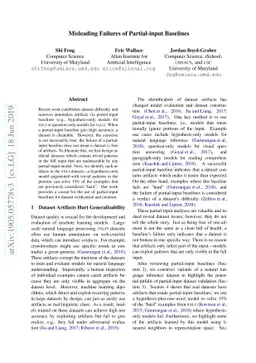 Misleading Failures of Partial-input Baselines