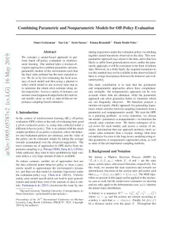 Combining Parametric and Nonparametric Models for Off-Policy Evaluation