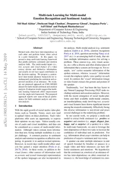 Multi-task Learning for Multi-modal Emotion Recognition and Sentiment
  Analysis