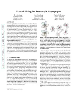 Planted Hitting Set Recovery in Hypergraphs