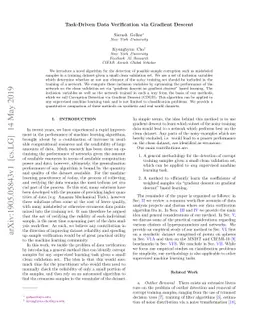 Task-Driven Data Verification via Gradient Descent