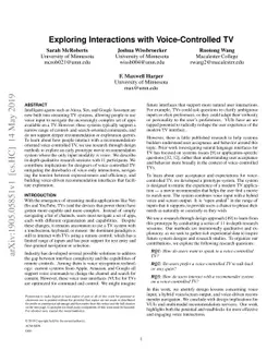 Exploring Interactions with Voice-Controlled TV