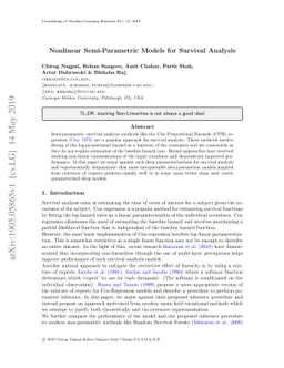 Nonlinear Semi-Parametric Models for Survival Analysis