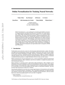 Online Normalization for Training Neural Networks