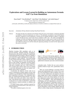 Explorations and Lessons Learned in Building an Autonomous Formula SAE
  Car from Simulations