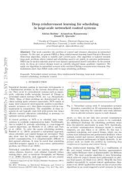 Deep reinforcement learning for scheduling in large-scale networked
  control systems