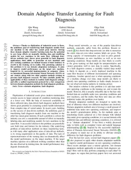 Domain Adaptive Transfer Learning for Fault Diagnosis