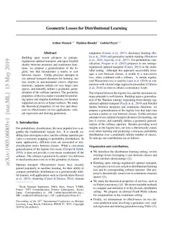 Geometric Losses for Distributional Learning