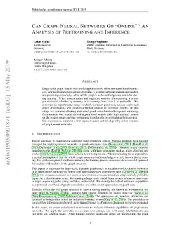 Can Graph Neural Networks Go "Online"? An Analysis of Pretraining and
  Inference